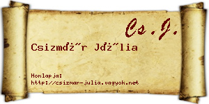 Csizmár Júlia névjegykártya