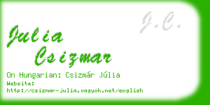 julia csizmar business card